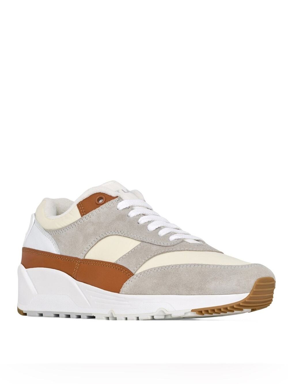 Saint Laurent Low Top Sneakers Grey Cream Panel Lace-Up - 35 (US 5)